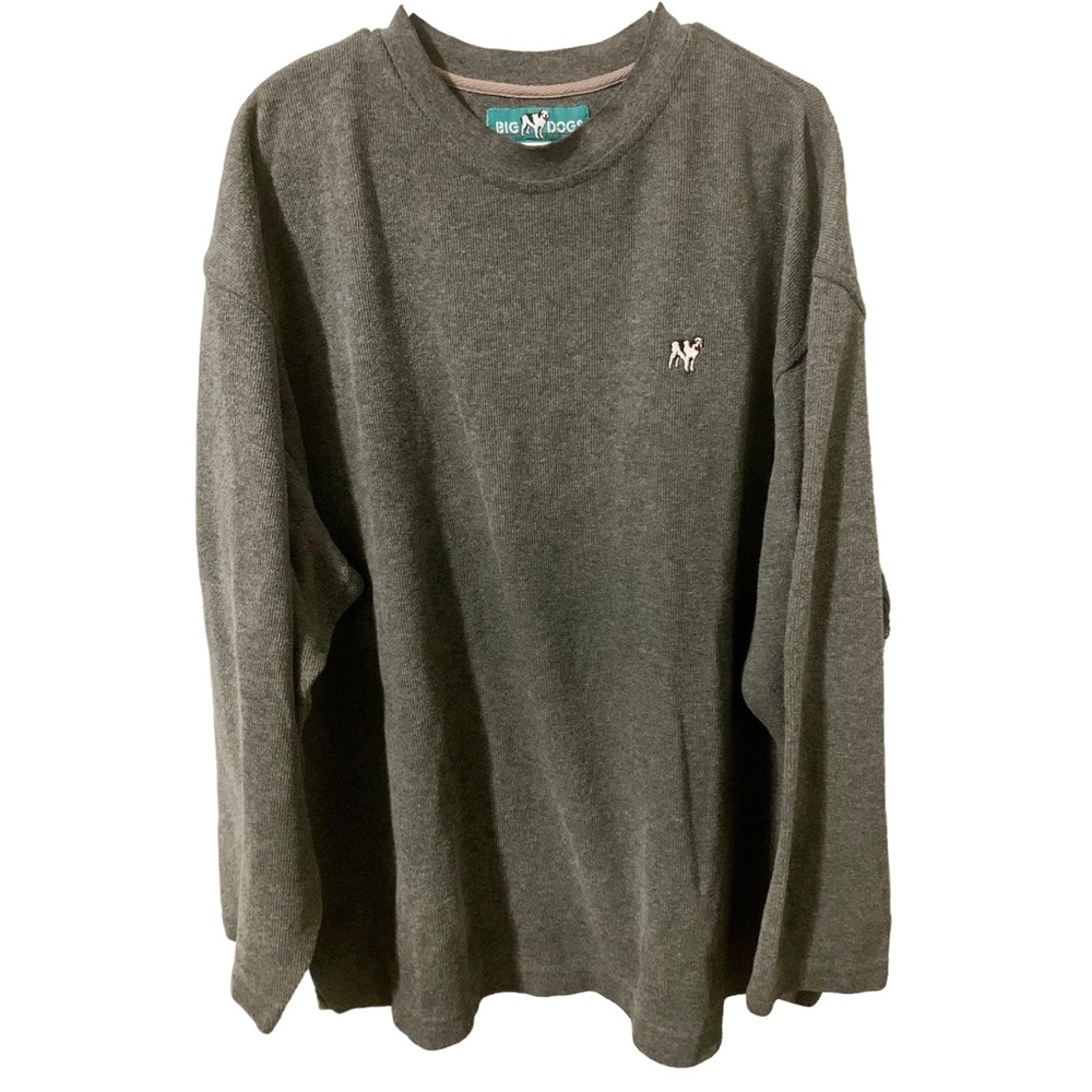 Big Dogs Sweater Mens XL Extra Large Dark Gray Sweatshirt Pullover Casual.